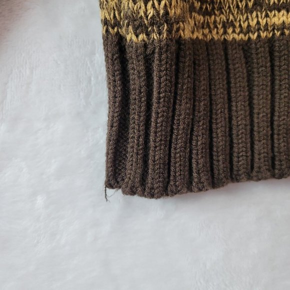 VTG D'Amigo Men's V-Neck Sweater Size Medium Brown Color Block Diamond Pattern - Picture 8 of 16